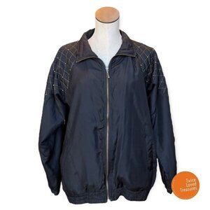Vintage Silk Windbreaker Puffer Jacket